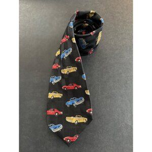 Robert Talbott Mens Silk Tie With Classic Car Design